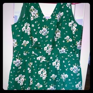 LOFT green floral romper